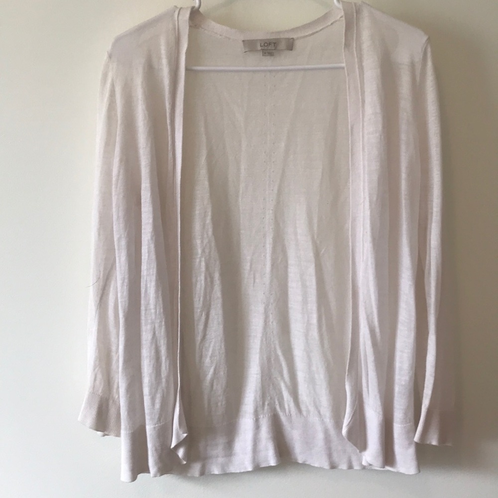 WHITE SEMI SHEER CARDIGAN